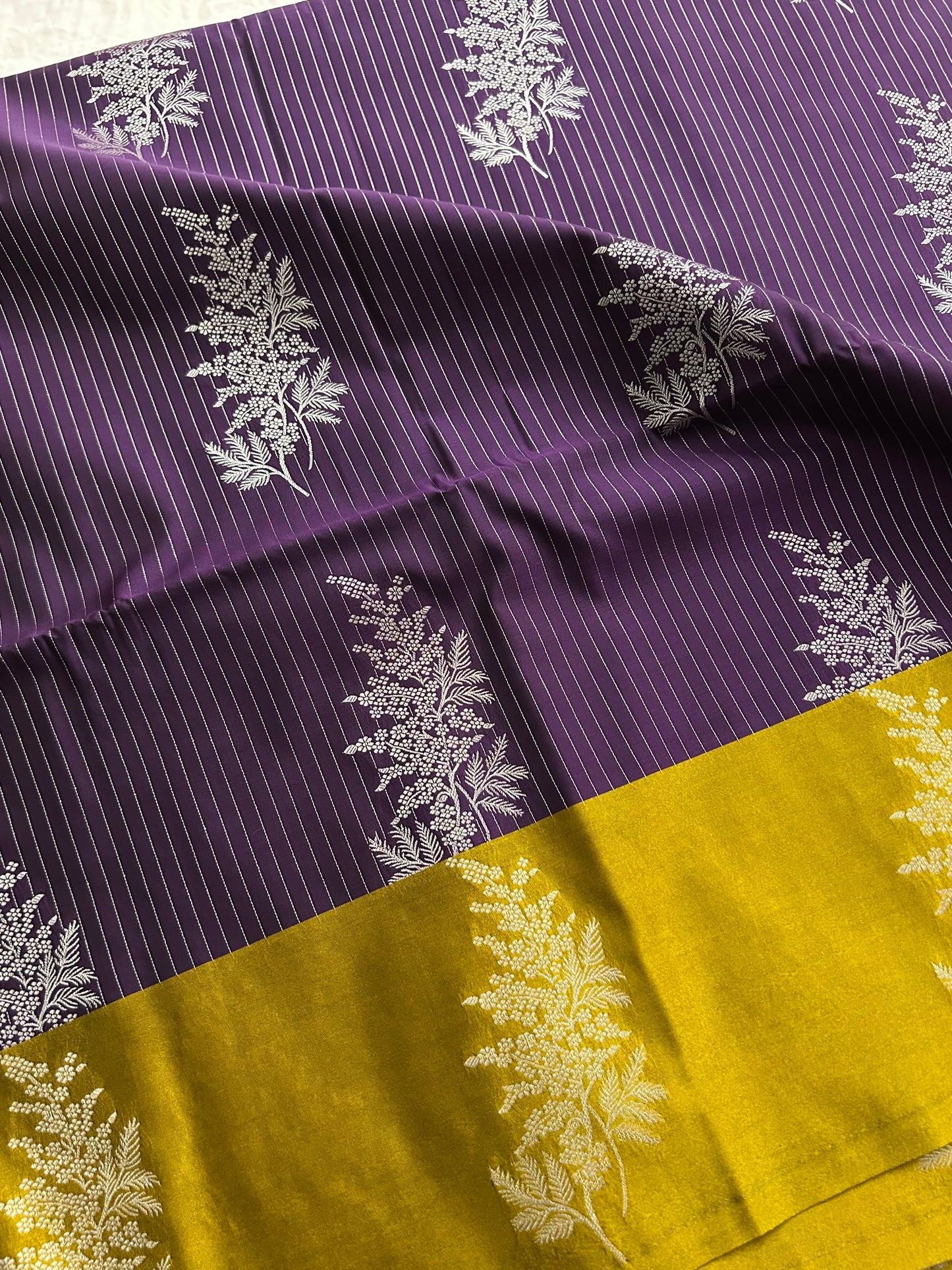 Ananta semi silk saree-Purple X Gold