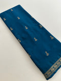 Semi Mysore Silk Small Border Jhumki Buttas - Blue - AU27