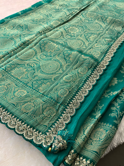 Banarasi Brocade Fancy scallop Border