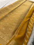 Premium Laser Chiffon Saree – Yellow AU26