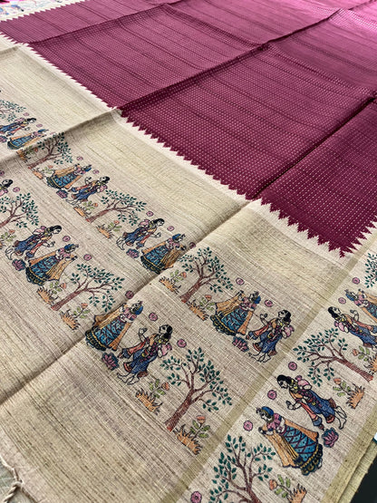 Jute silk Kalamkari blouse