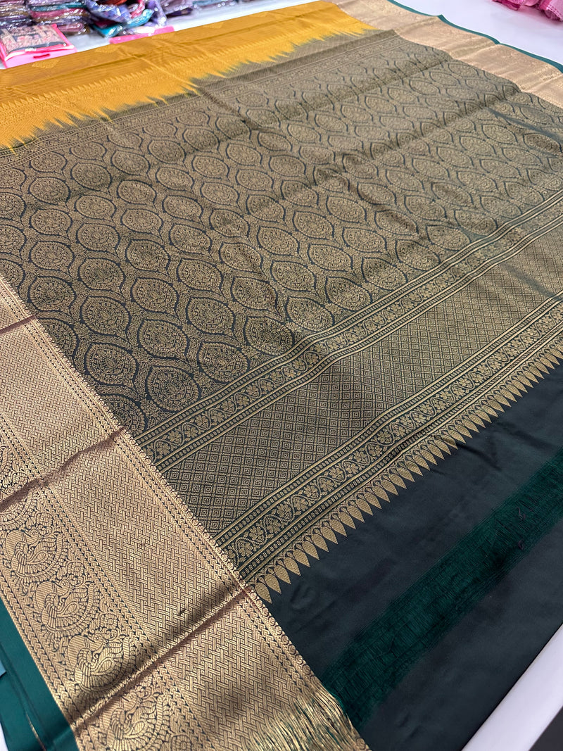 Kanchi Semi Silk Sarees in beautiful color combinations🌹- AU12