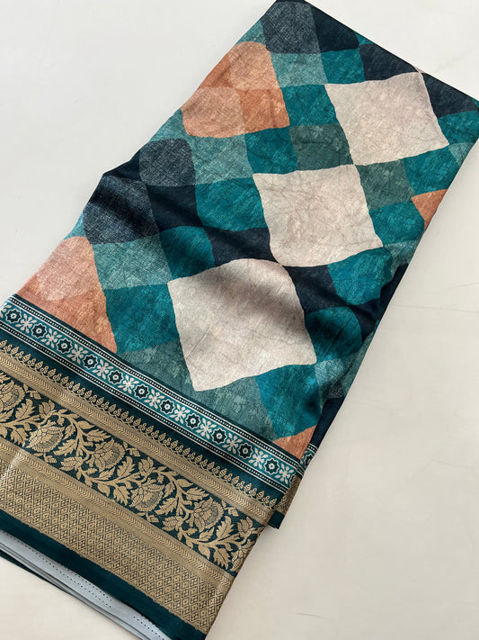 Ju3 Premium Printed Tussar