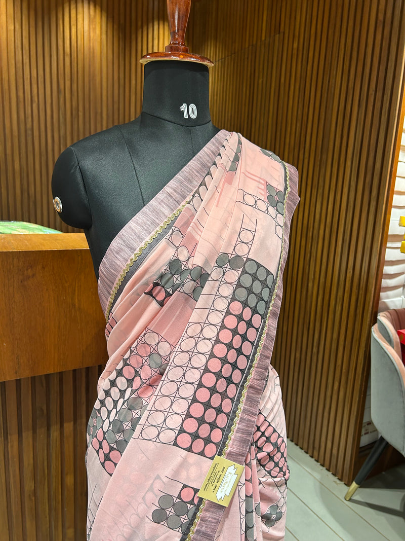 Premium daily wear printed chiffon sarees 🌹 JU26