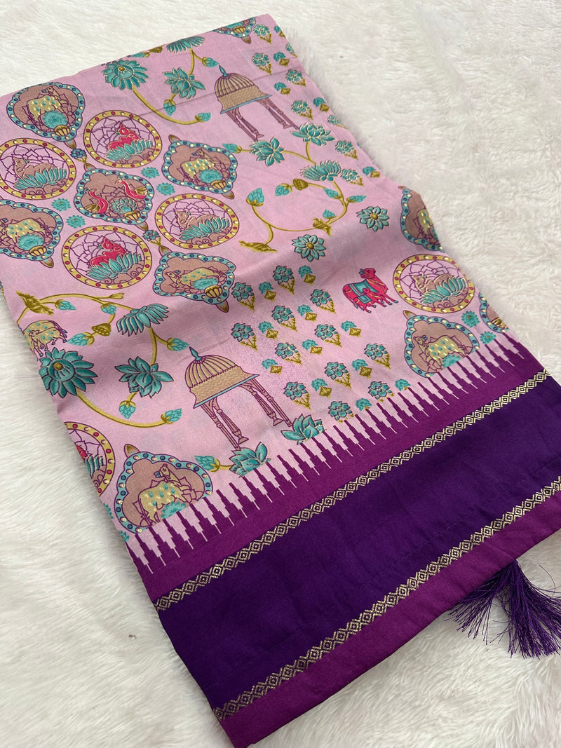 Pichwai Silk Printed-JU3