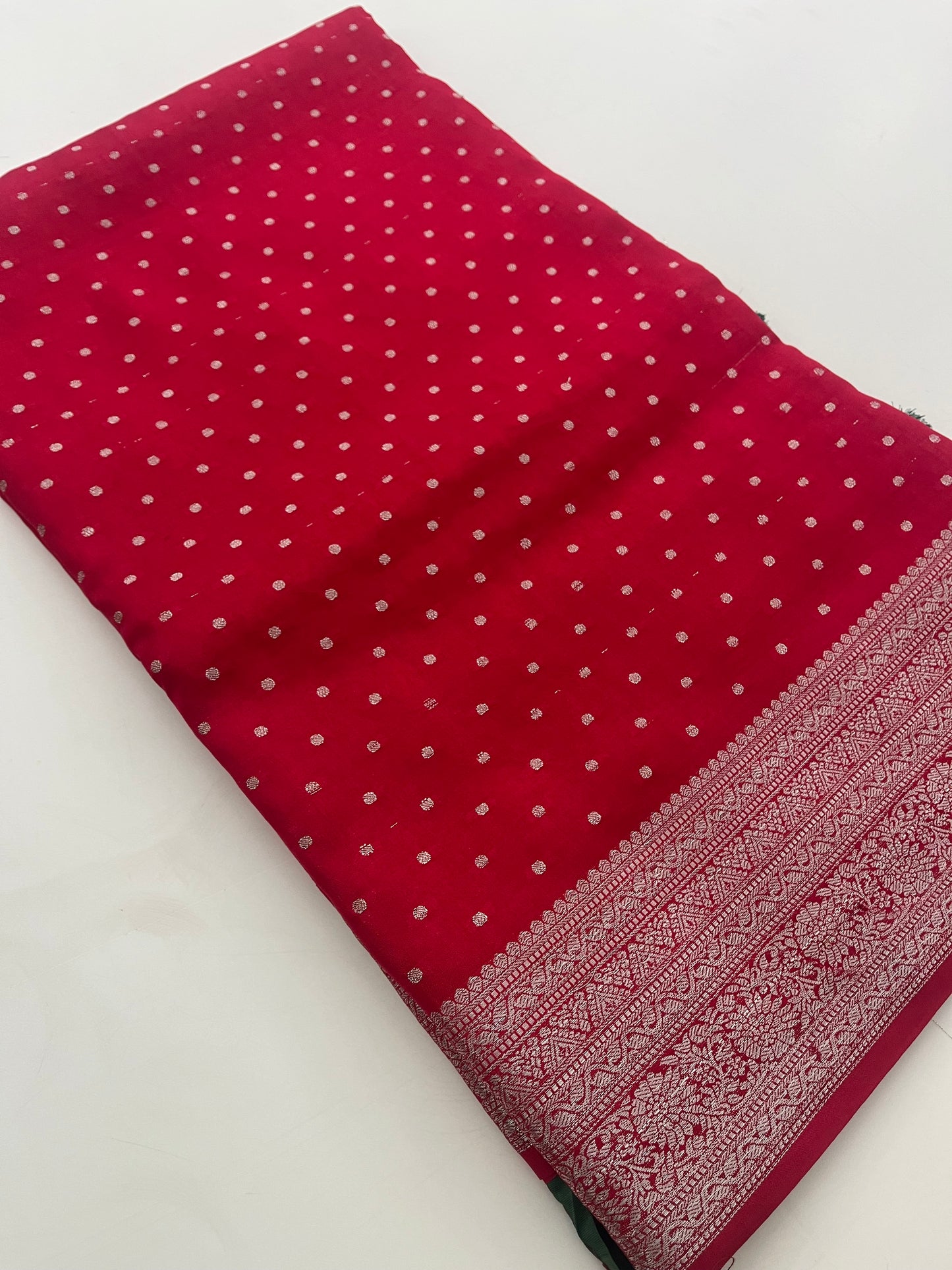 Banarsi Crape Silver Butties