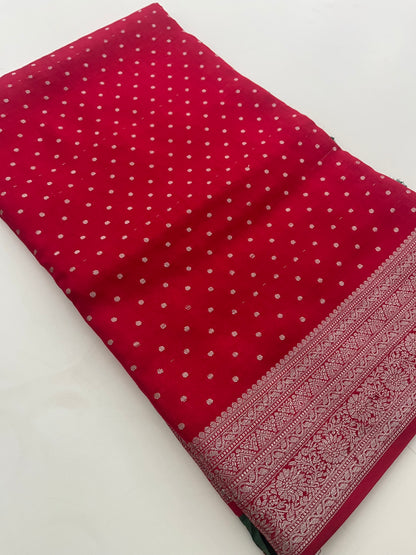 Banarsi Crape Silver Butties