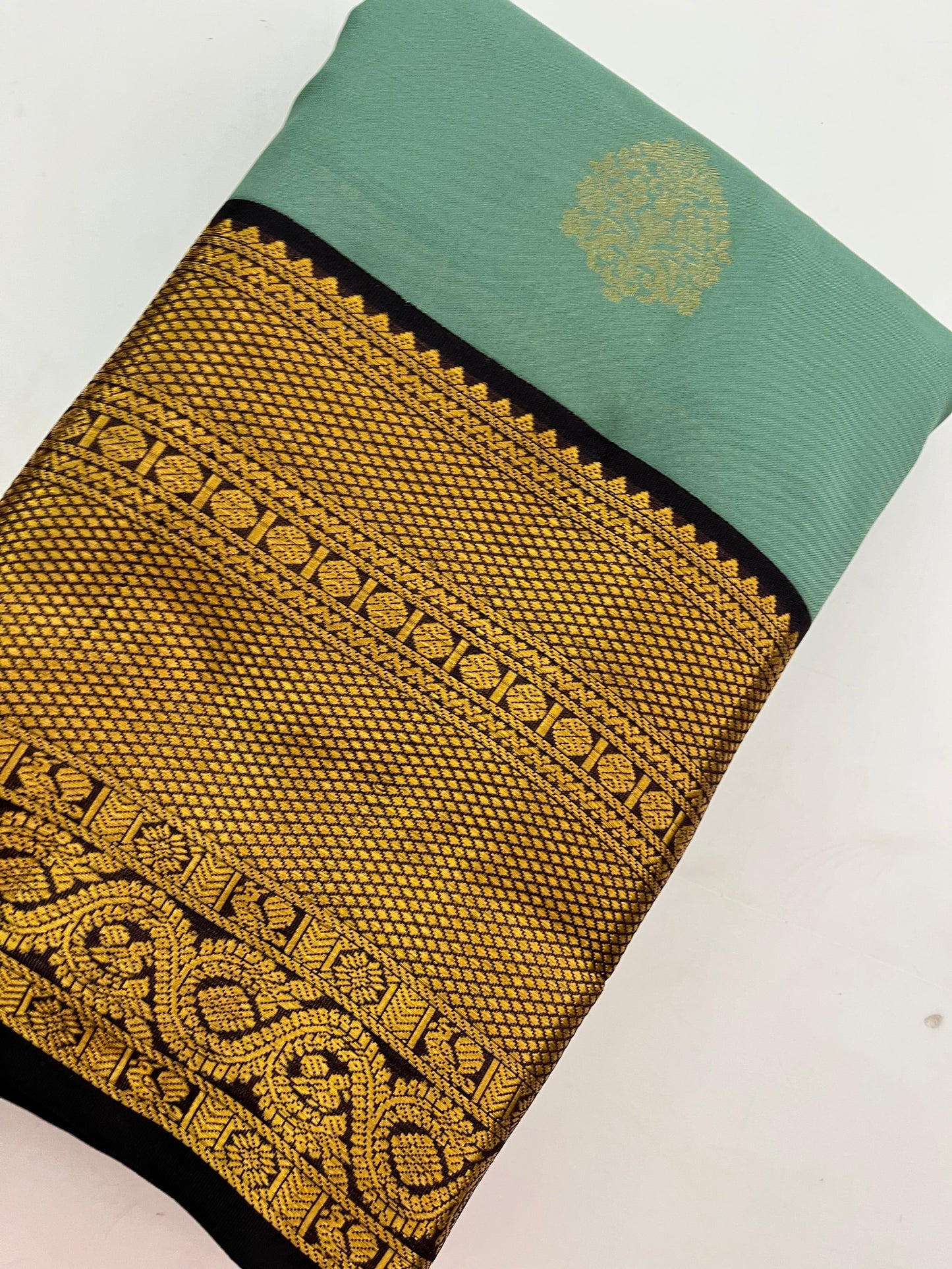 Seagreen Xsnuff Puremix silk saree