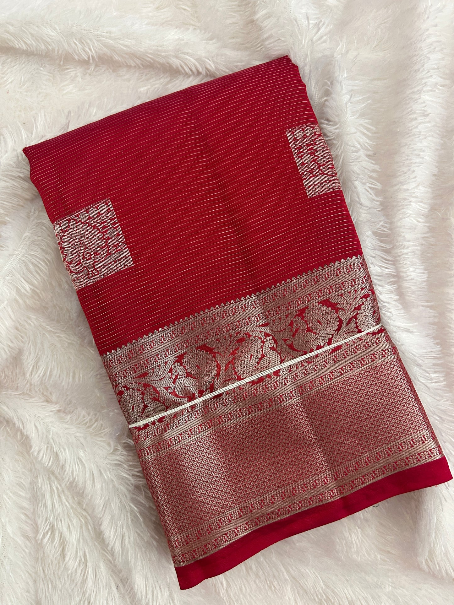 Designer Silver Zari Kanchipuram Silk