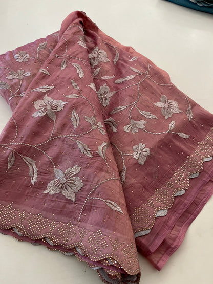 Butter silk Embroidery work