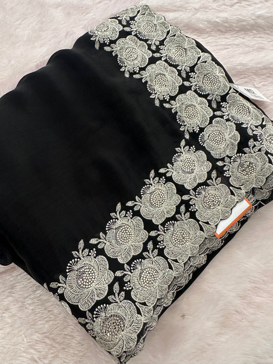 Soft Organza Silver Work-M12