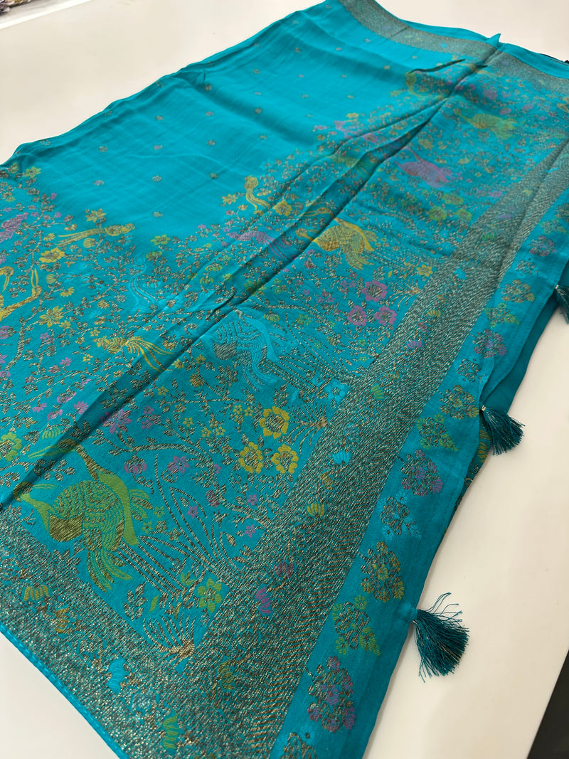 Full Weaving Pure Tussar Premium Designer Saree-J26
