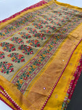 Crush Patola Bandhini Saree – Pink X Yellow AU24