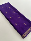 Semi Mysore Silk Small Border Jhumki Buttas - Purple - AU27
