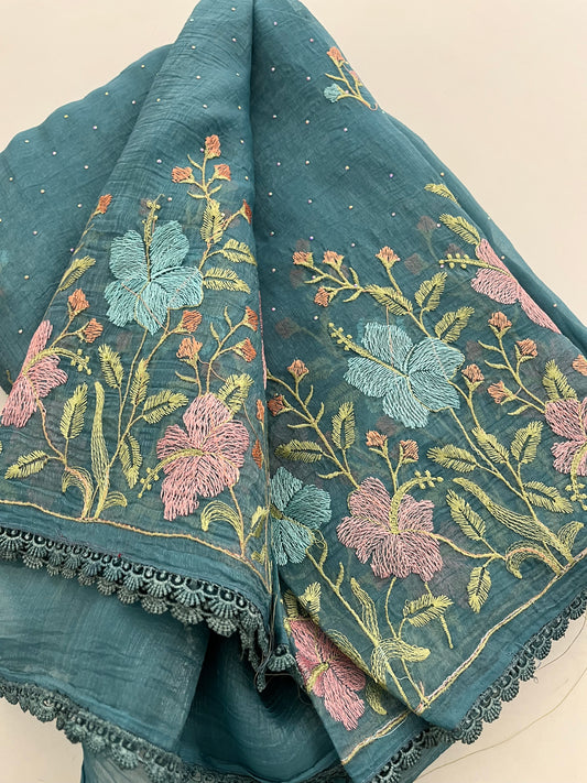 Ju9  Soft Organza Embroidery
