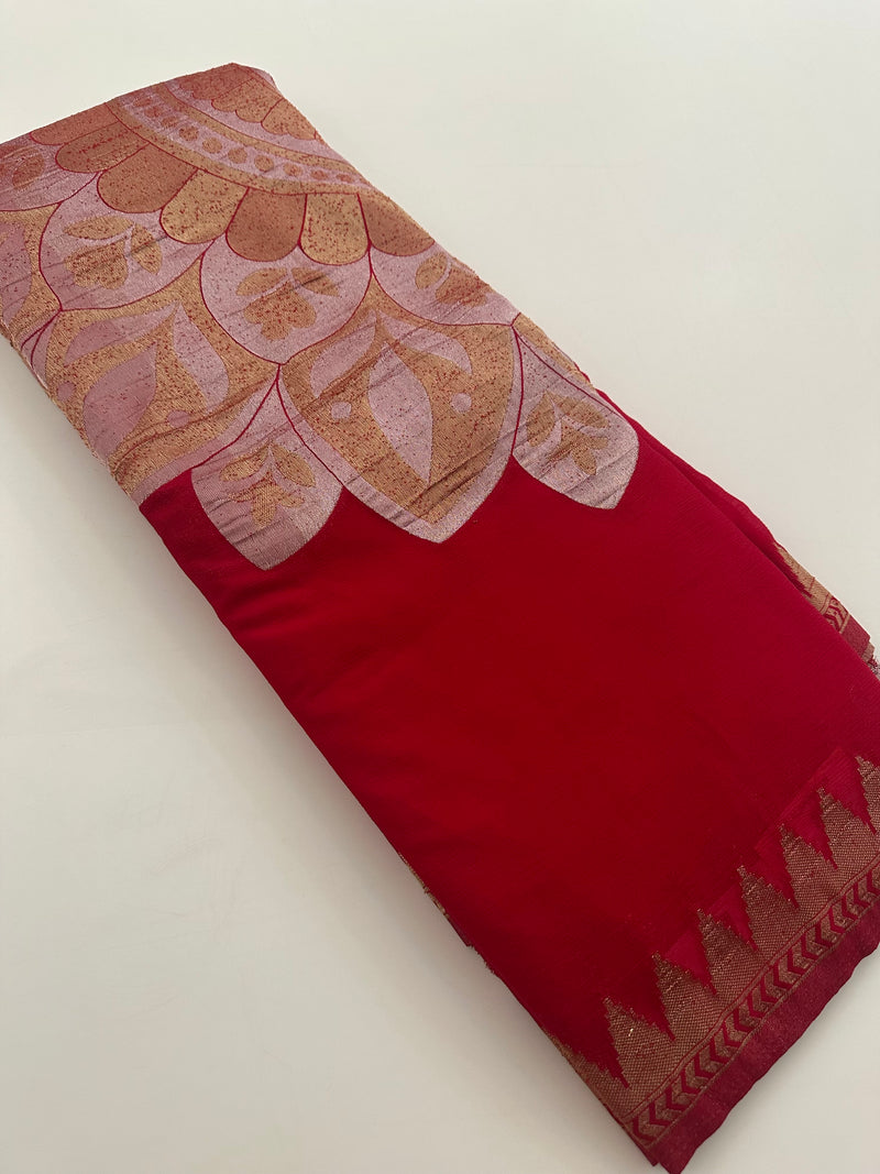 Designer Saree - Red Crepe Georgette JU17
