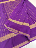 PURPLE STRIPE SEMI CREPE SILK SAREE-J17