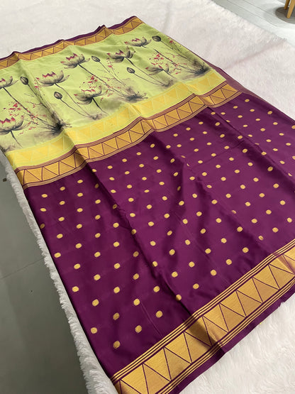 Printed crape silk