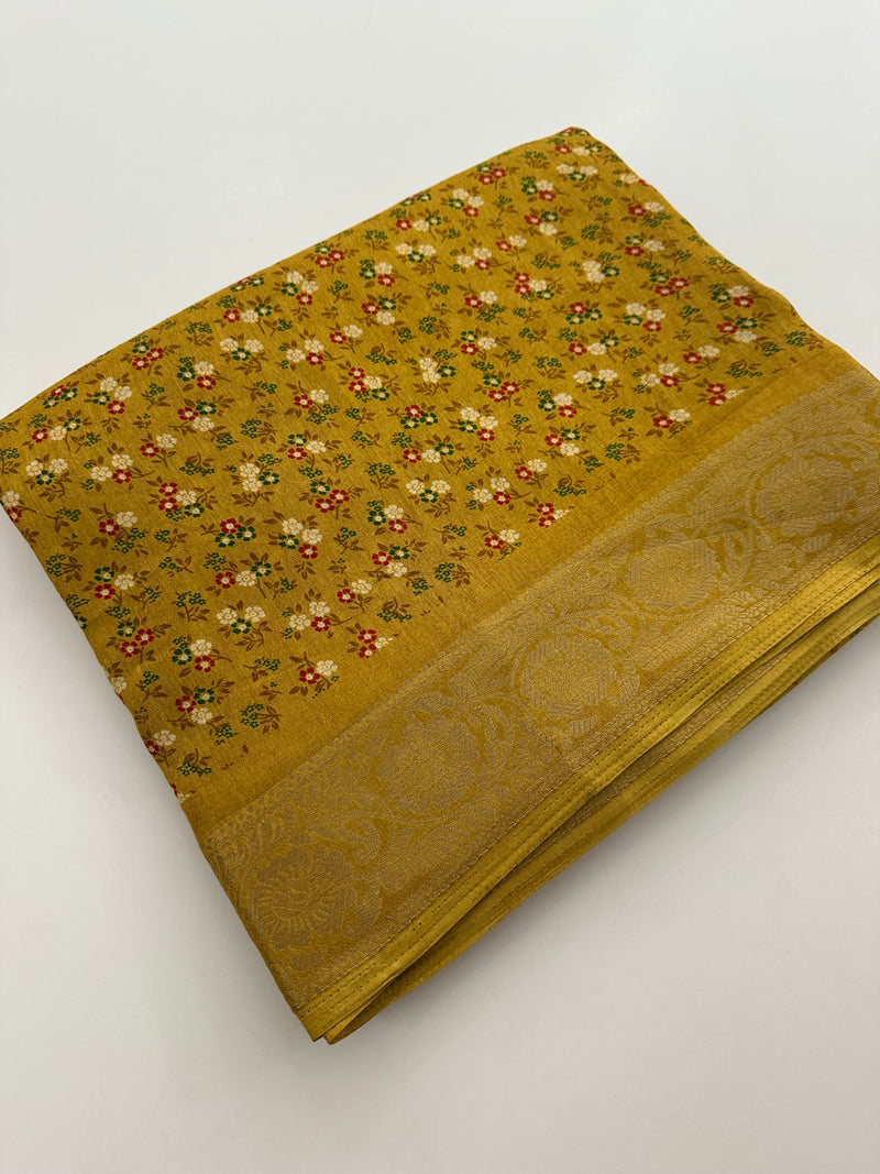 Crepe Chiffon small flower prints -AU3