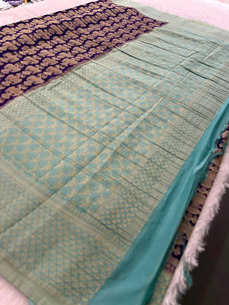 Beautiful Soft Georgette Sarees In Full Garuda Buttas-Ju21