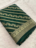 Premium Laser Chiffon Saree – Green AU26