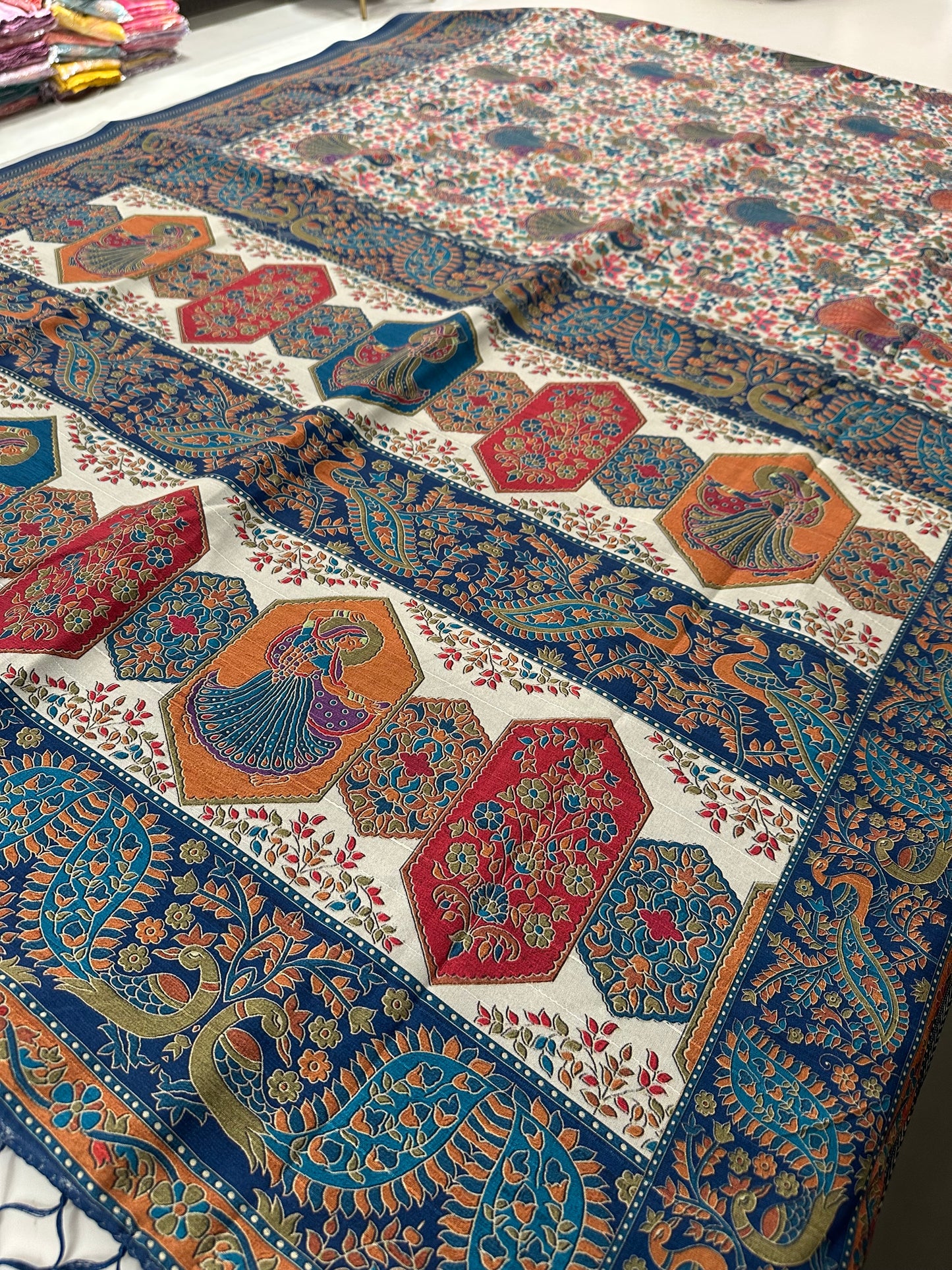 Kalamkari Tussar Printed-M26