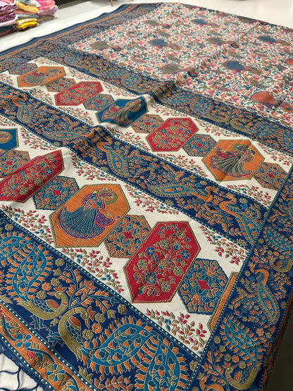 Kalamkari Tussar Printed-M26