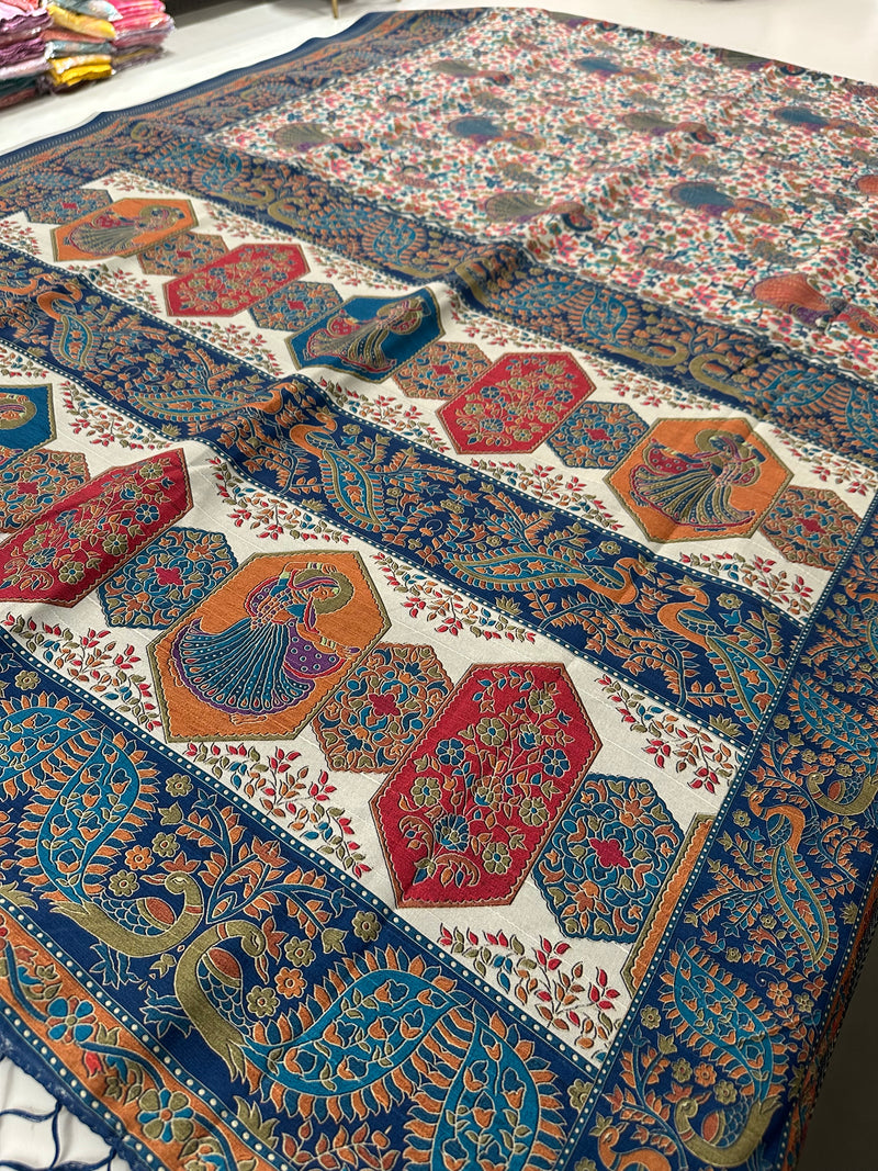 Kalamkari Tussar Printed-M26