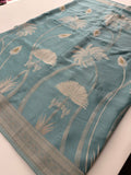Pure Banarsi Crepe Silk Saree,, silver and gold weaving all over 🌹-AU15
