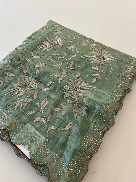 Embroidery work fancy saree