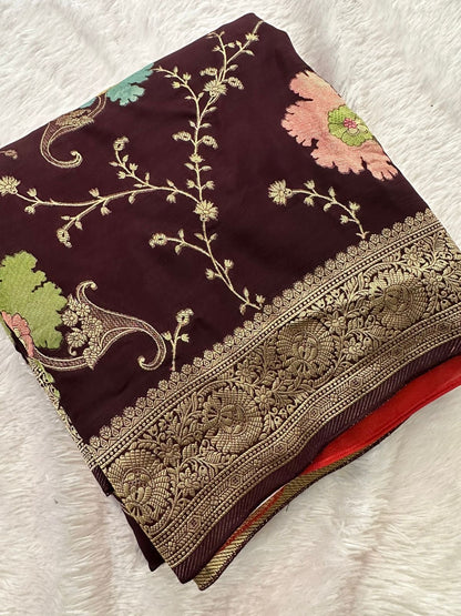 Banarasi Fancy Crape Saree -M19