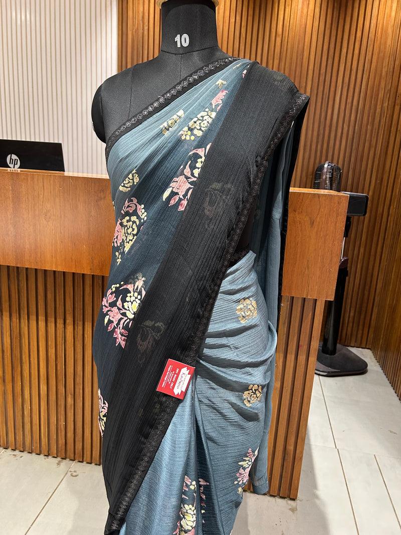 Premium daily wear printed chiffon sarees 🌹 JU26