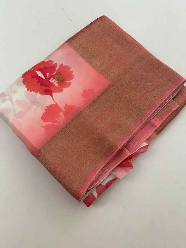 Viscose Digital Print Saree-J29
