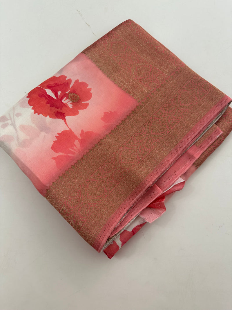 Viscose Digital Print Saree-J29