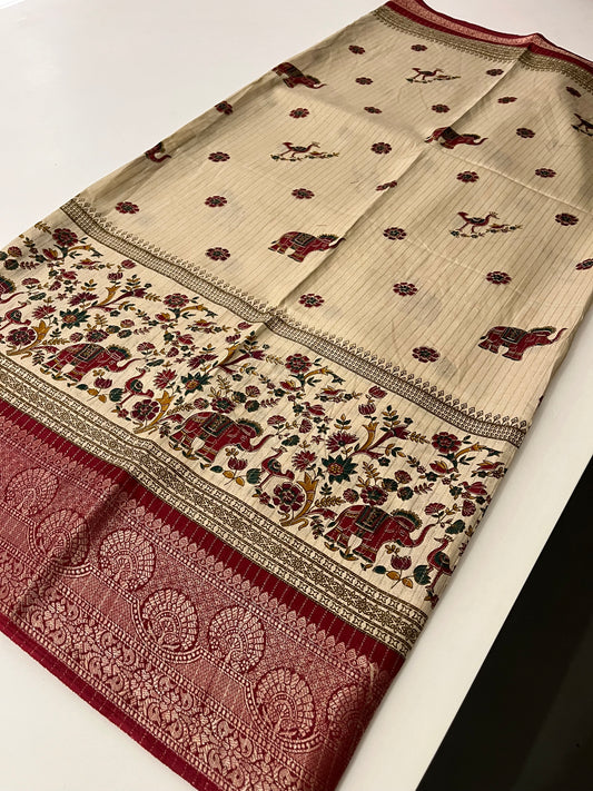 Tussar Zari Lines