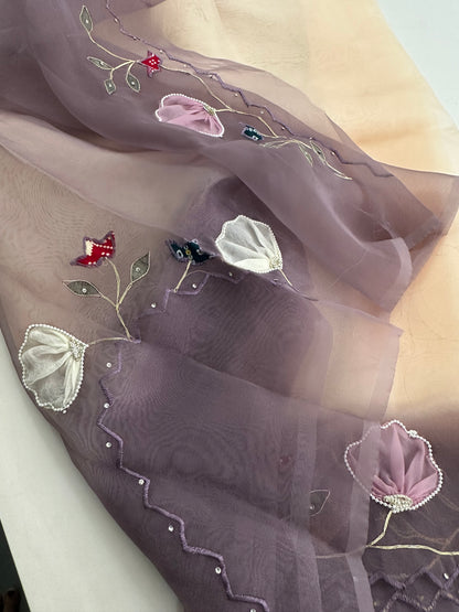 Faded Organza work Fancy appliqués -M24