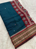 Premium Designer Chanderi Mul Fabric With Designer Border and Weaving Pallu with Tassels❤️❤️-JU3
