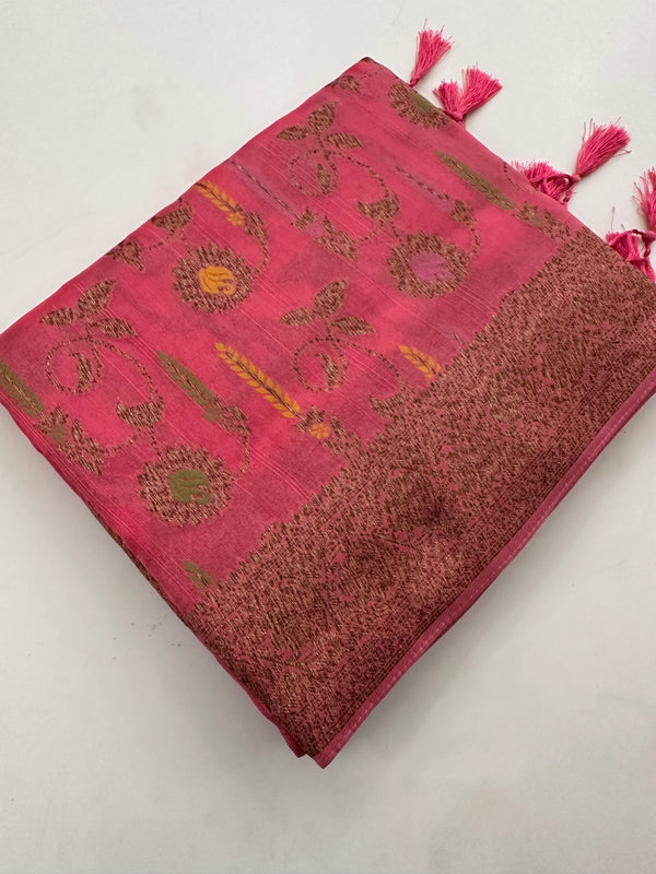 Premium Jute Tussar Fancy Saree-J9