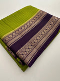 Banarsi Viscose Sarees in contrast border and contrast blouse piece comes in checkered pattern 🌹- AU-17