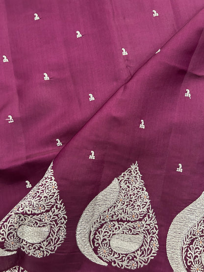 Dark Purple Butter silk Saree-DC712