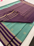 Semi Mysore Silk Checks Saree with Butta-AU16
