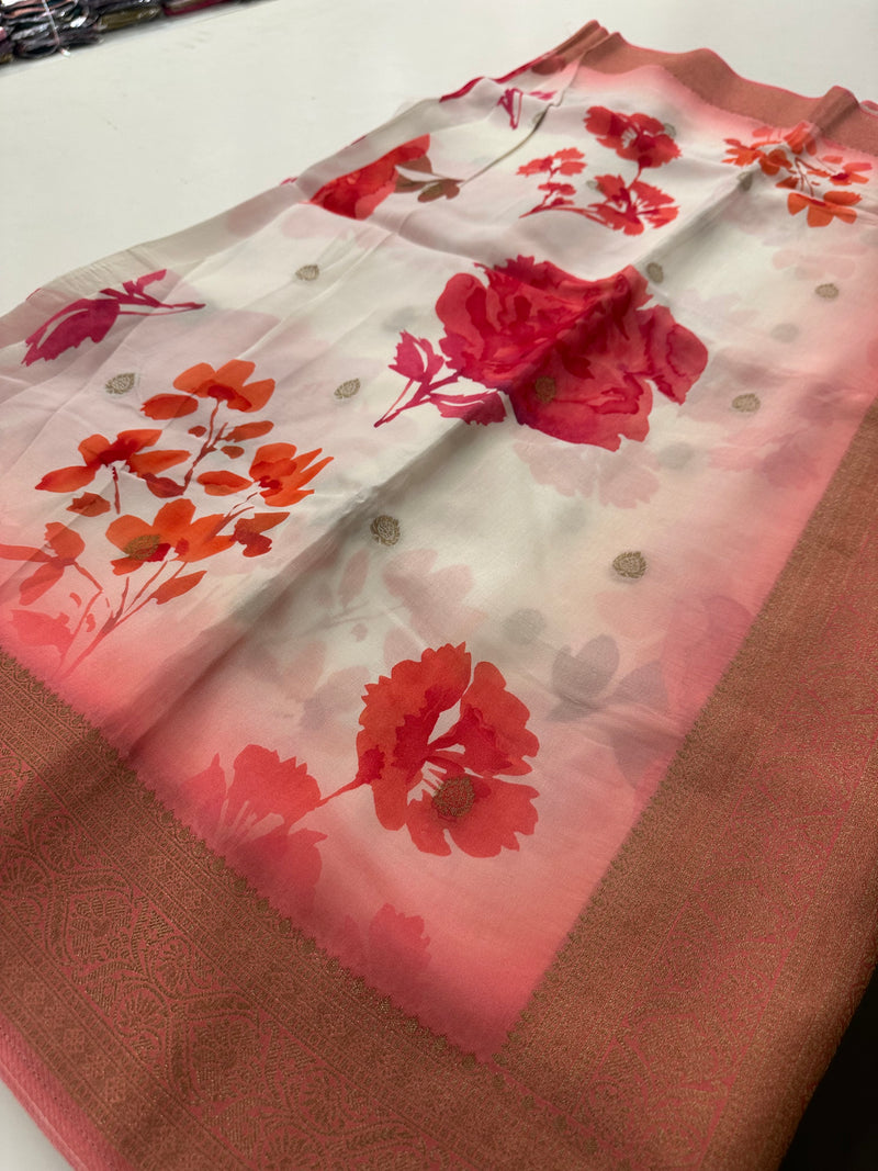 Viscose Digital Print Saree-J29