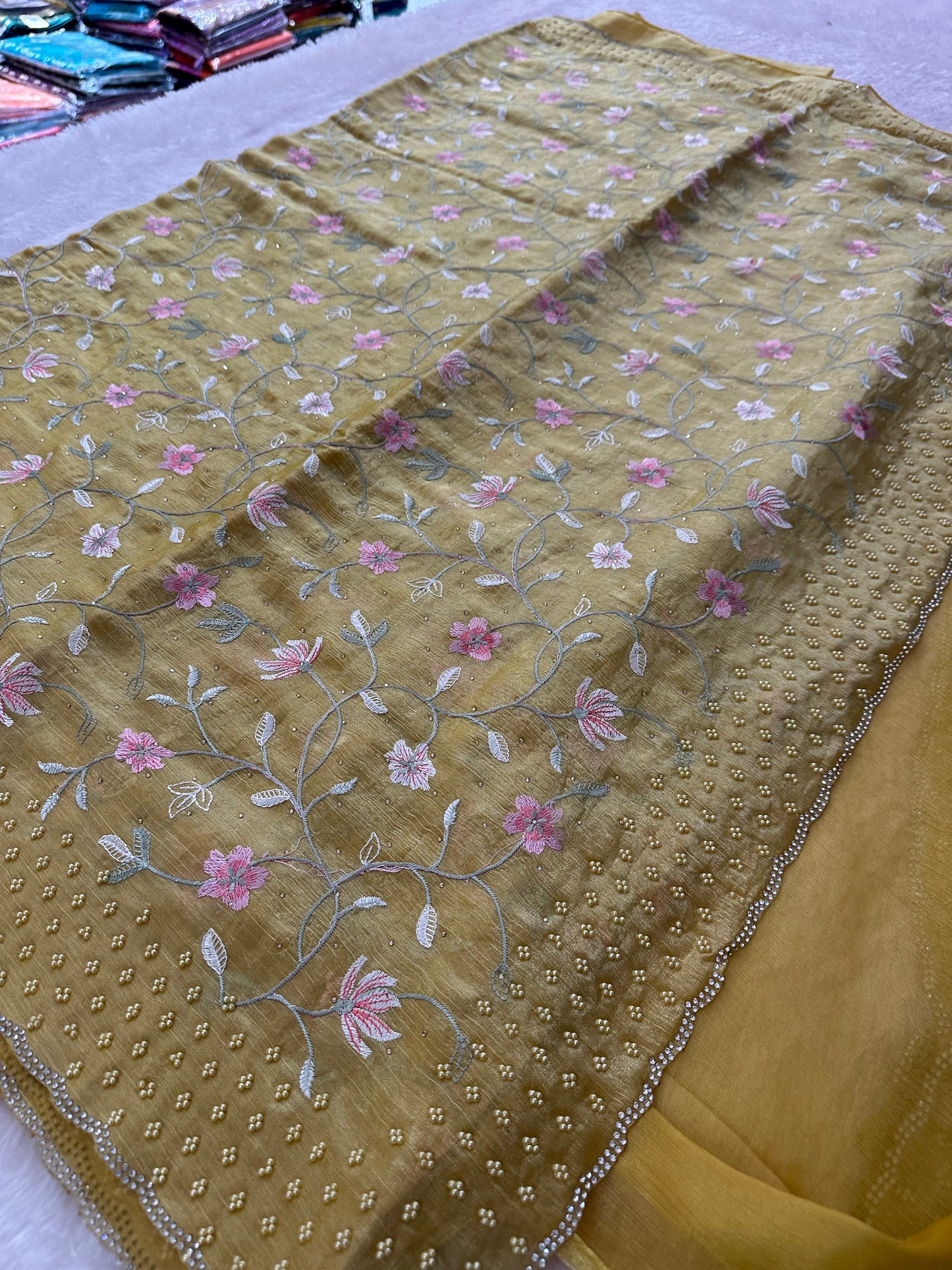 Designer Organza Full Work-M13
