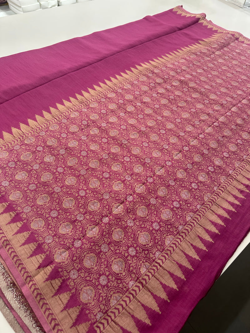 Designer Saree - Magenta Crepe Georgette JU17
