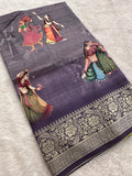 Kalamkari Printed Crape-JU14