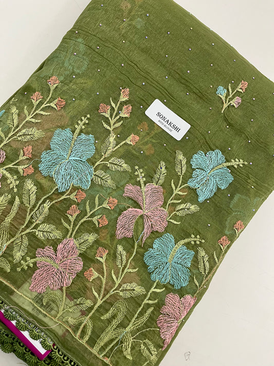Ju9  Soft Organza Embroidery