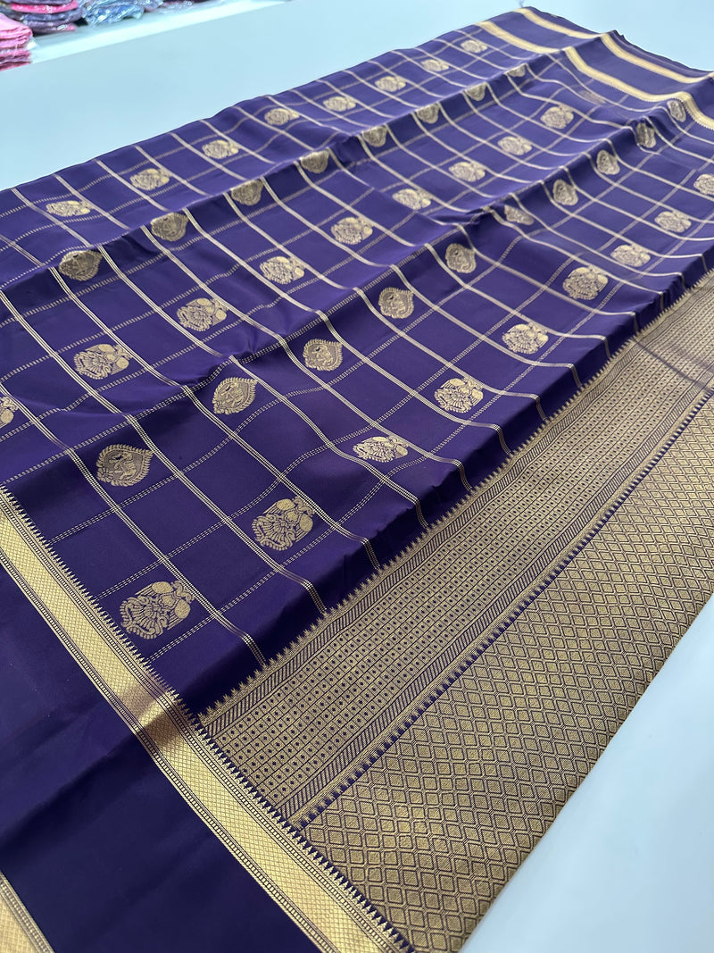 Self Kanchi Silk Sarees🌹-AU14