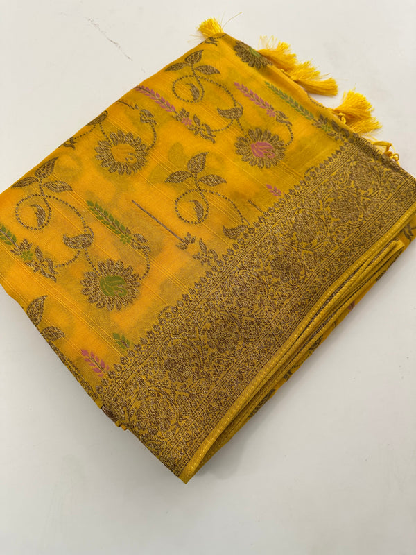 Premium Jute Tussar Fancy Saree-J9