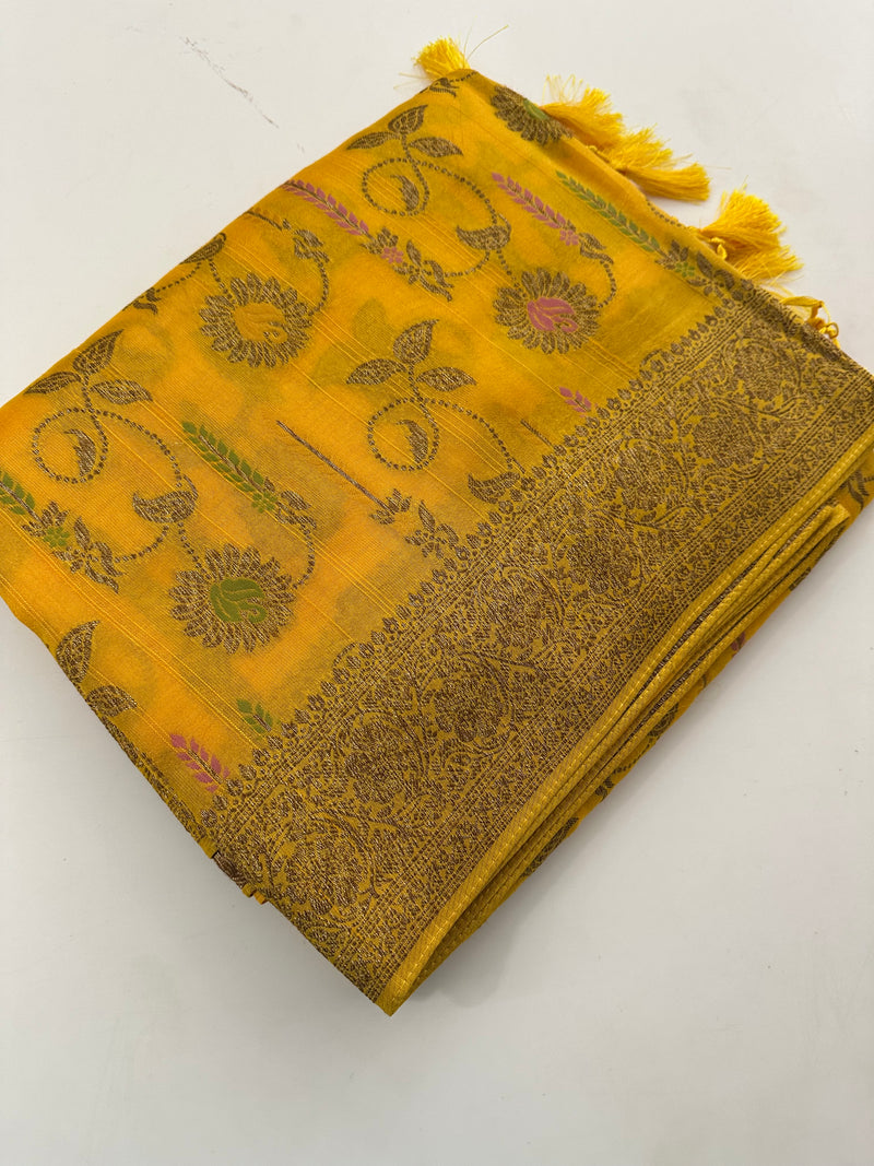 Premium Jute Tussar Fancy Saree-J9