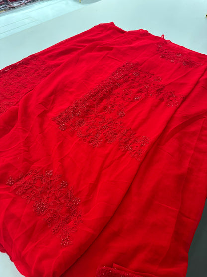 Georgette Fancy Saree-J12